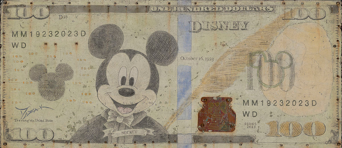 "Mickey "100 Hundred Dollar Bill"" by Trevor Mezak | Signed and Numbered Edition - Image 2